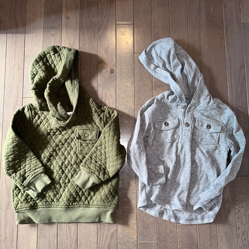 Old Navy Pullovers, Green and Gray, 3T